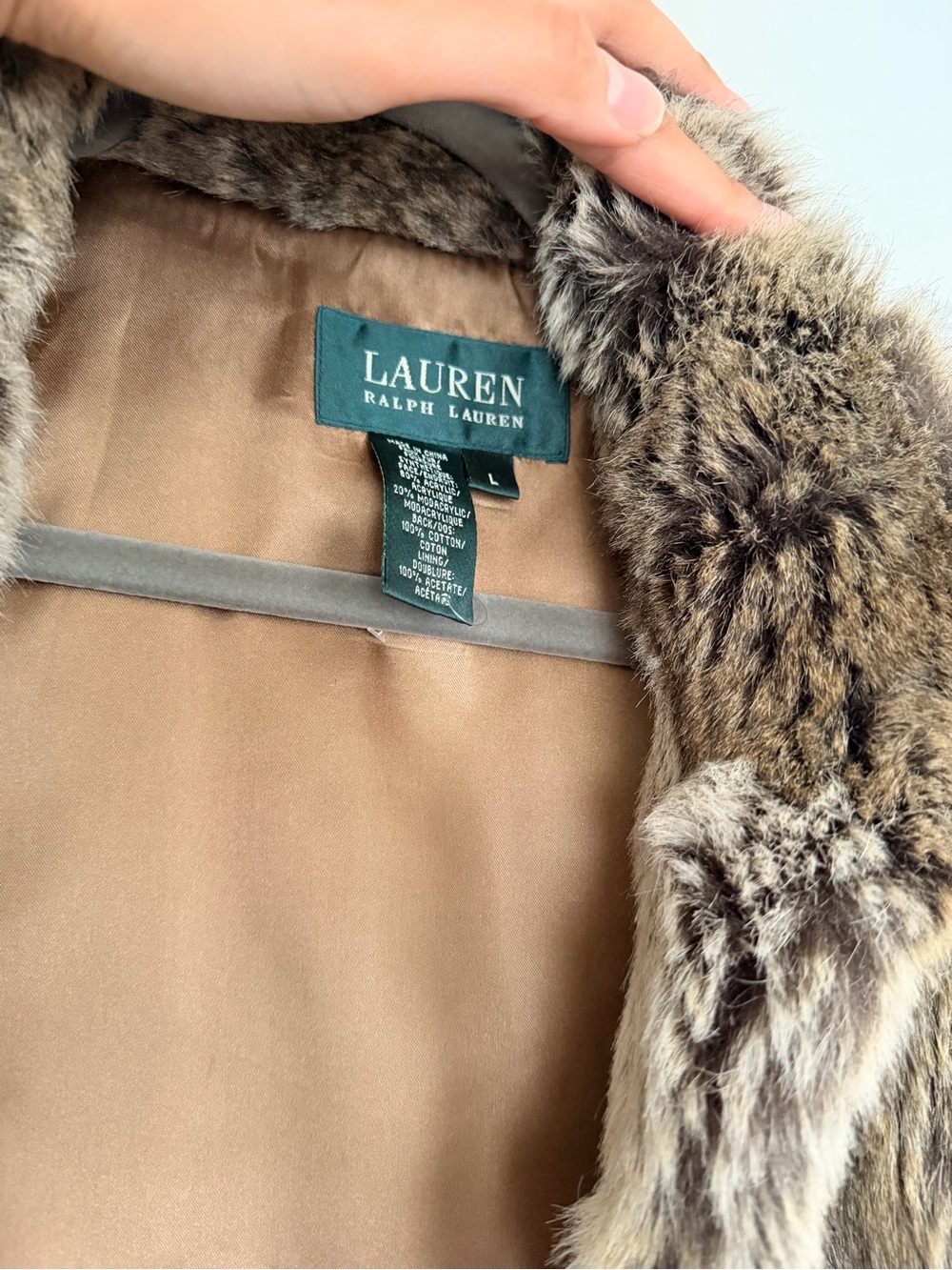 Lauren Ralph Lauren Teddy Jacket with Faux Fur Trim - Brown
